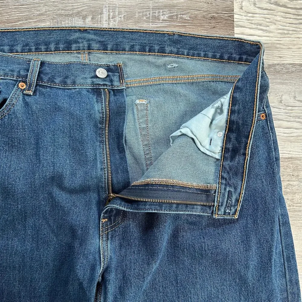 Levi’s 505 Jeans Blue 100% Cotton Denim Straight Leg Mid Rise 90s W42 L32
